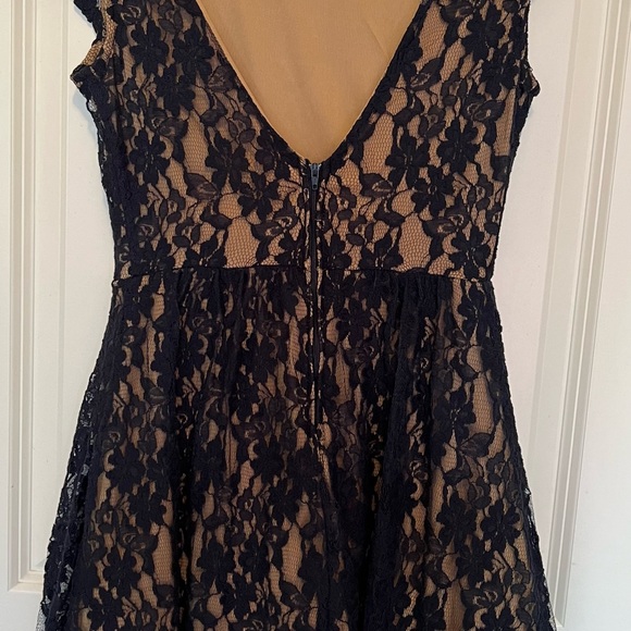 Black Lace Short Dress - Picture 2 of 3